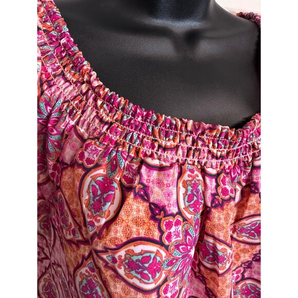 Motherhood Maternity Women Dress Small Shift Ruffle Pink Short Sleeve Scoop New - Picture 4 of 10